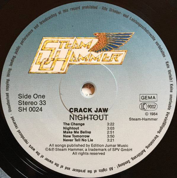 Crack Jaw : Nightout (LP, Album)