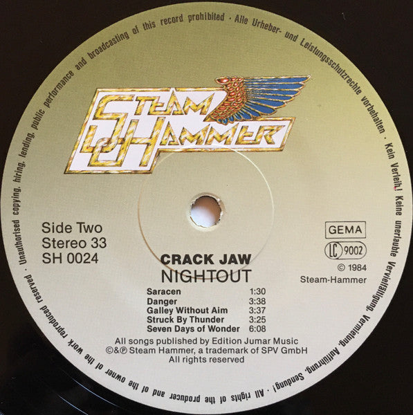 Crack Jaw : Nightout (LP, Album)