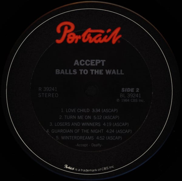 Accept : Balls To The Wall (LP, Album, Pit)