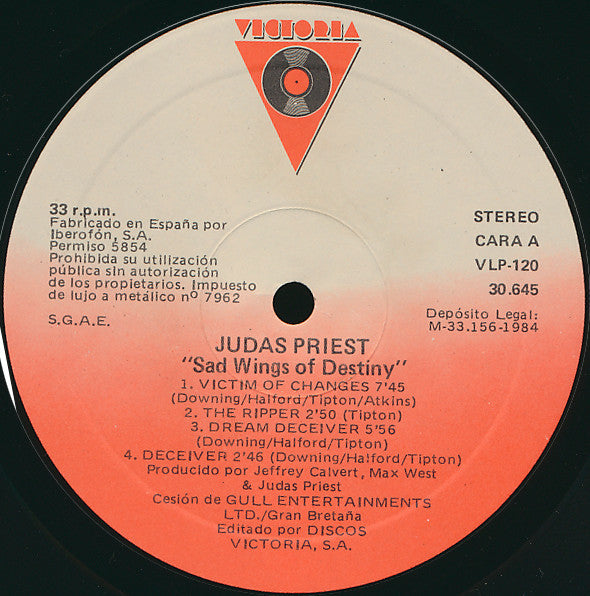 Judas Priest : Sad Wings Of Destiny (LP, Album, RE)