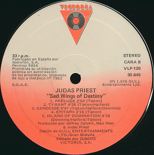 Judas Priest : Sad Wings Of Destiny (LP, Album, RE)