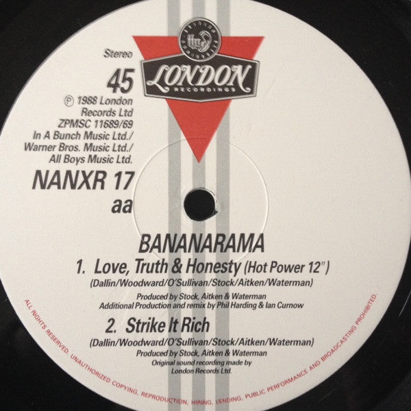 Bananarama : Love, Truth & Honesty (The Remixes) (12")