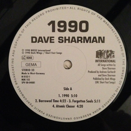 Dave Sharman : 1990 (LP, Album)