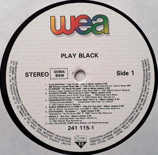 Various : Play Black (LP, Comp)