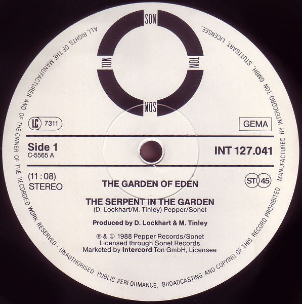 The Garden Of Eden : The Garden Of Eden (The Serpent In The Garden) // The Garden Of Eden (7" Mix) / (The Himalayan Mix) (12")