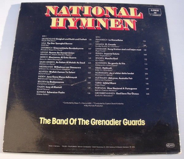 The Band Of The Grenadier Guards : National Hymnen (LP)