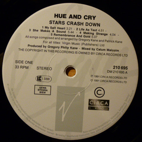 Hue & Cry : Stars Crash Down (LP, Album)