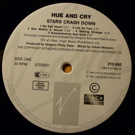 Hue & Cry : Stars Crash Down (LP, Album)