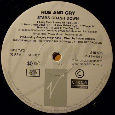 Hue & Cry : Stars Crash Down (LP, Album)