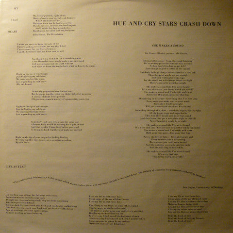 Hue & Cry : Stars Crash Down (LP, Album)