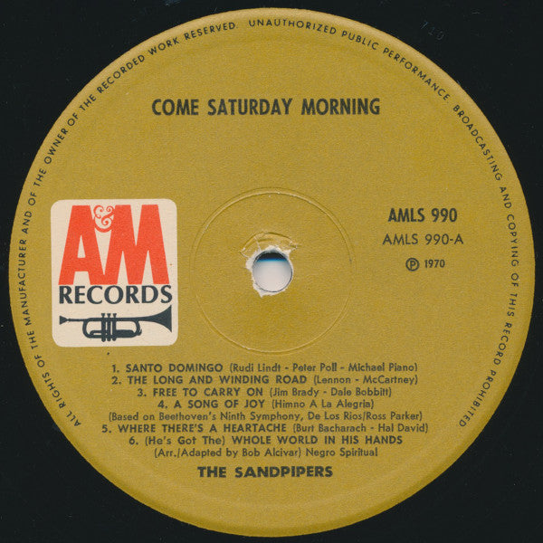 The Sandpipers : Come Saturday Morning (LP, Album)