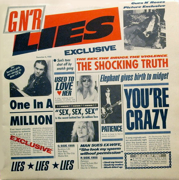 Guns N' Roses : G N' R Lies (LP, Album, RE)