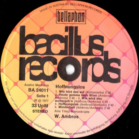 W. Ambros* : Hoffnungslos (LP, Album, Gat)