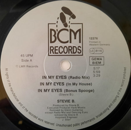 Stevie B : In My Eyes (12")