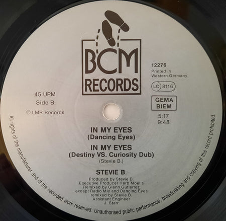 Stevie B : In My Eyes (12")