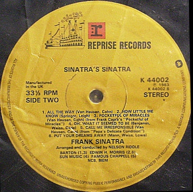 Frank Sinatra : Sinatra's Sinatra (LP, Album, RE)