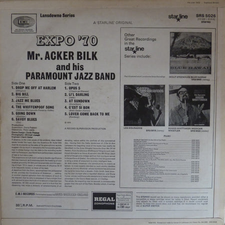 Acker Bilk And His Paramount Jazz Band : Expo '70 (LP)