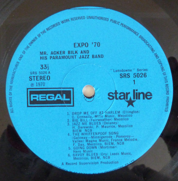 Acker Bilk And His Paramount Jazz Band : Expo '70 (LP)