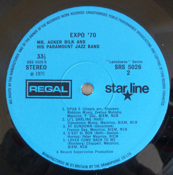 Acker Bilk And His Paramount Jazz Band : Expo '70 (LP)