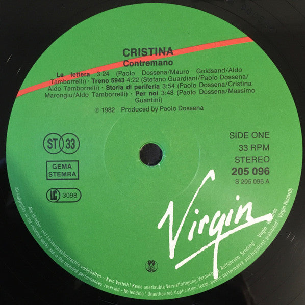 Cristina (9) : Contremano (LP, Album)