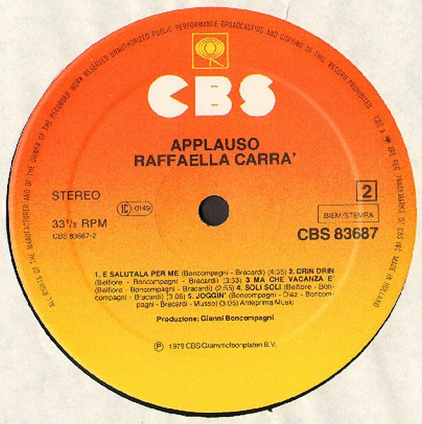Raffaella Carrà : Applauso (LP, Album, M/Print)