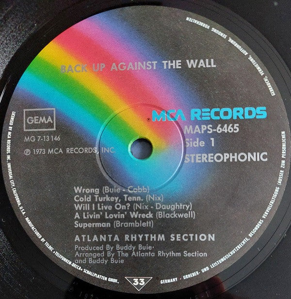 Atlanta Rhythm Section : Back Up Against The Wall (LP, Album)