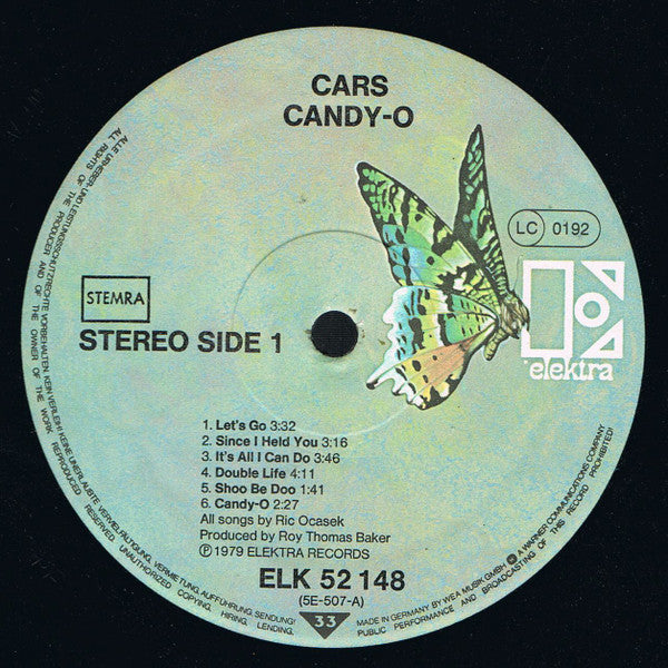 The Cars : Candy-O (LP, Album)