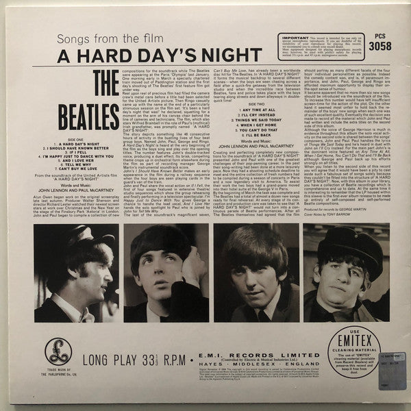The Beatles : A Hard Day's Night (LP, Album, RE, RM, RP)