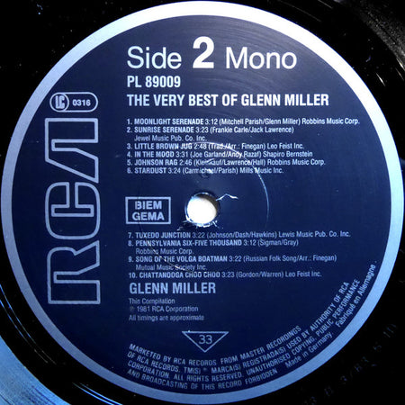 Glenn Miller : The Very Best Of Glenn Miller (LP, Comp, Mono, RE)