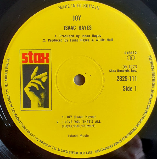 Isaac Hayes : Joy (LP, Album)