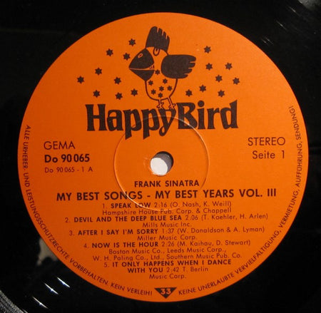 Frank Sinatra : My Best Songs - My Best Years Vol. 3 (2xLP, Comp)