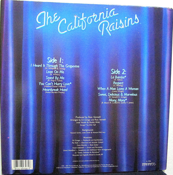 The California Raisins : Sing The Hit Songs (LP, Album)