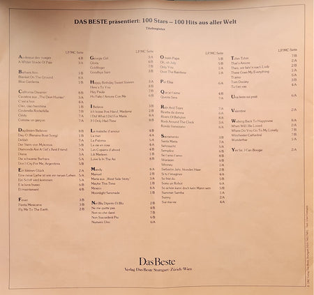 Various : Das Beste Präsentiert 100 Stars 100 Hits Aus Aller Welt (8xLP)