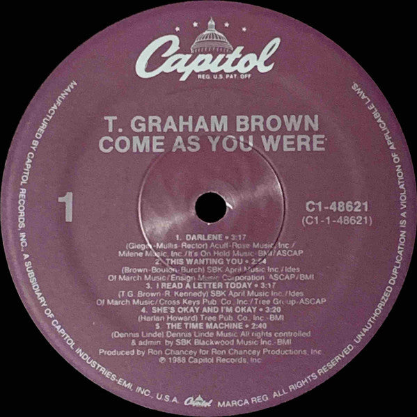T. Graham Brown : Come As You Were (LP, Album, Spe)