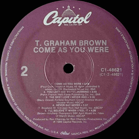 T. Graham Brown : Come As You Were (LP, Album, Spe)