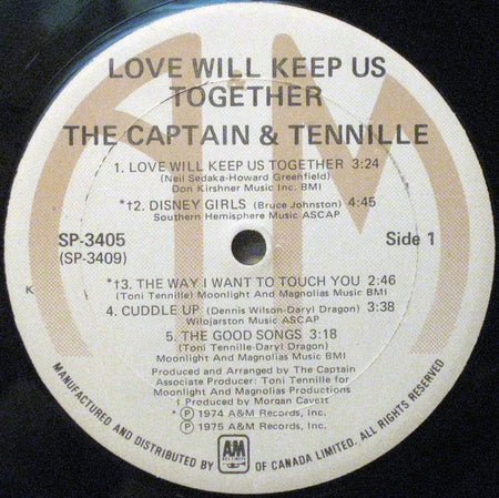 Captain And Tennille : Love Will Keep Us Together (LP, Album)