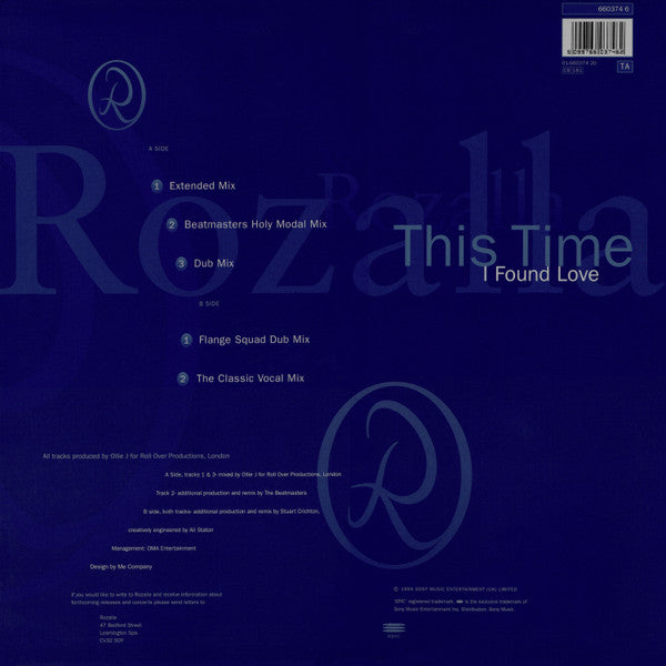 Rozalla : This Time I Found Love (12")