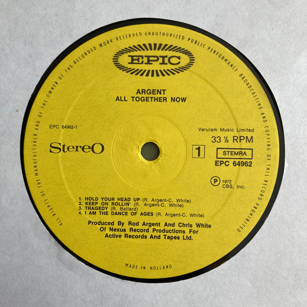 Argent : All Together Now (LP, Album, Gat)