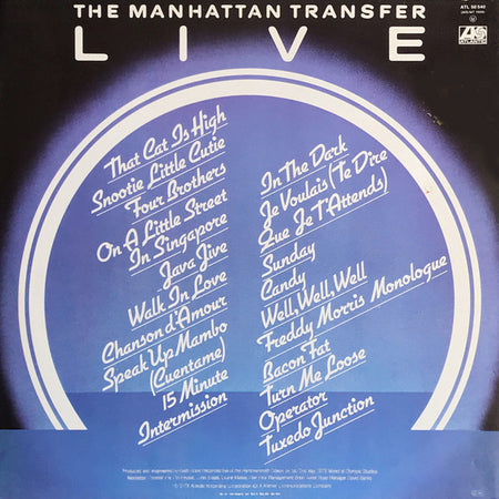 The Manhattan Transfer : Live (LP, Album)