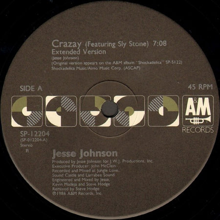 Jesse Johnson Featuring Sly Stone : Crazay (12", Single)