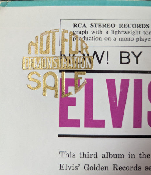 Elvis Presley : Elvis' Golden Records, Vol. 3 (LP, Comp, Promo, RE)