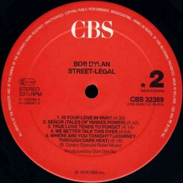 Bob Dylan : Street-Legal (LP, Album, RE)