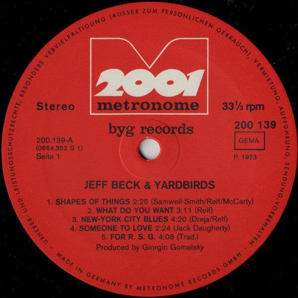 Jeff Beck & The Yardbirds : Jeff Beck & Yardbirds (LP, Comp)