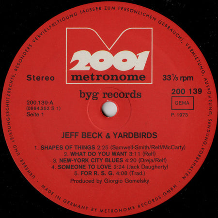 Jeff Beck & The Yardbirds : Jeff Beck & Yardbirds (LP, Comp)