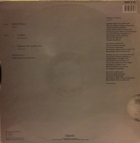 Huey Lewis & The News : Perfect World (12", Single)