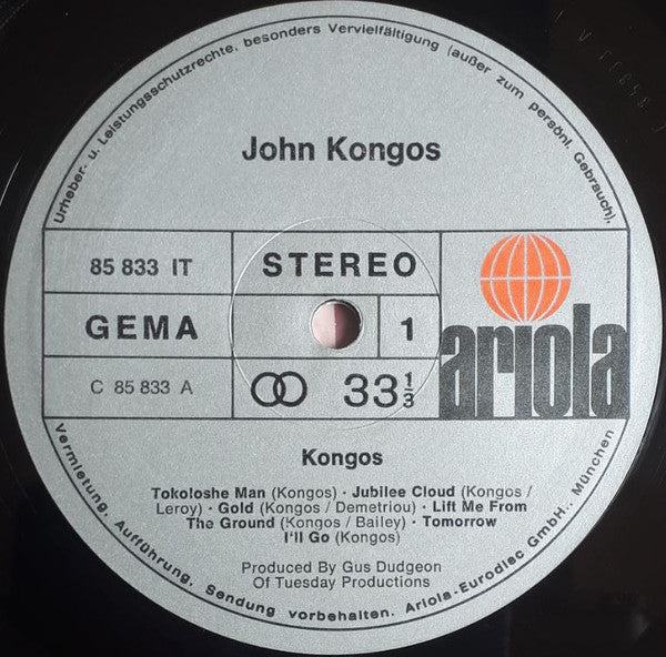 John Kongos : Kongos (LP, Album)