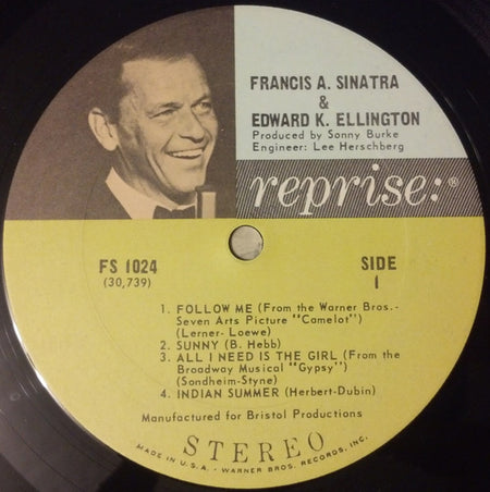Frank Sinatra & Duke Ellington : Francis A. & Edward K. (LP, Album, Pit)