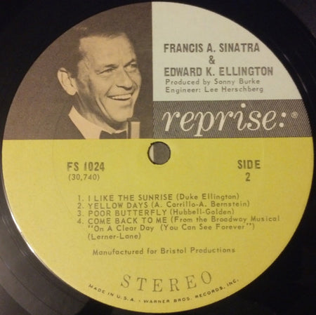 Frank Sinatra & Duke Ellington : Francis A. & Edward K. (LP, Album, Pit)