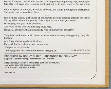 Frank Sinatra & Duke Ellington : Francis A. & Edward K. (LP, Album, Pit)