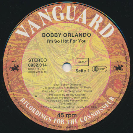 Bobby Orlando : I'm So Hot For You (Dance Mix) (12")